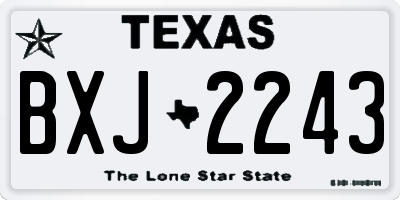 TX license plate BXJ2243