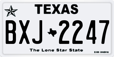 TX license plate BXJ2247