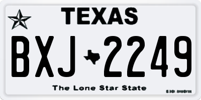 TX license plate BXJ2249