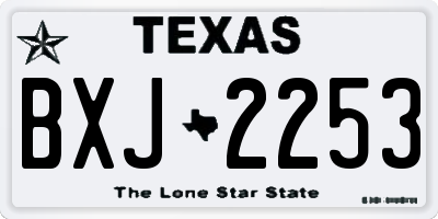 TX license plate BXJ2253
