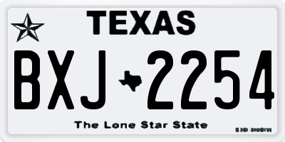 TX license plate BXJ2254