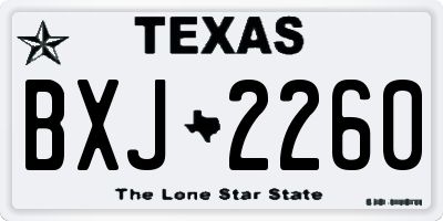TX license plate BXJ2260