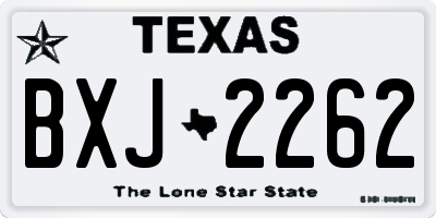 TX license plate BXJ2262