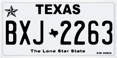 TX license plate BXJ2263