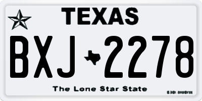 TX license plate BXJ2278