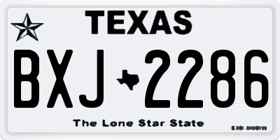 TX license plate BXJ2286