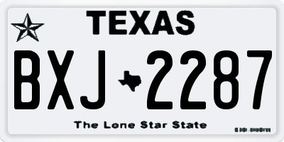 TX license plate BXJ2287