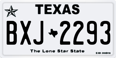 TX license plate BXJ2293