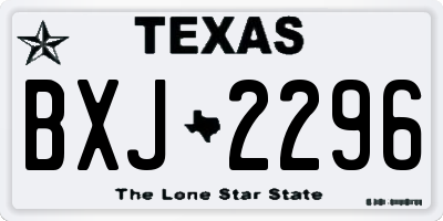 TX license plate BXJ2296