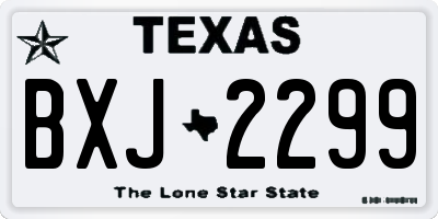 TX license plate BXJ2299
