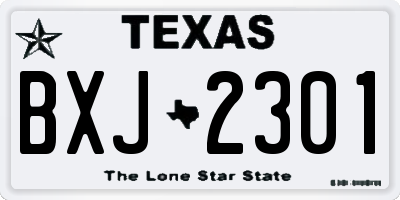 TX license plate BXJ2301