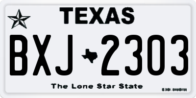 TX license plate BXJ2303