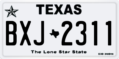 TX license plate BXJ2311