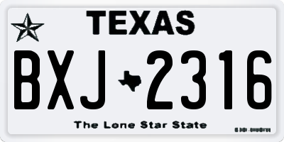 TX license plate BXJ2316