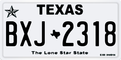 TX license plate BXJ2318