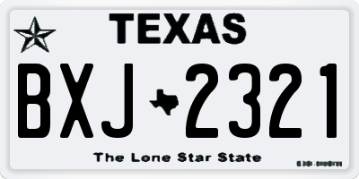 TX license plate BXJ2321