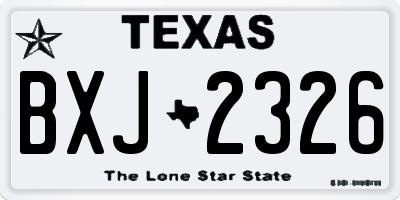 TX license plate BXJ2326