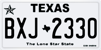 TX license plate BXJ2330