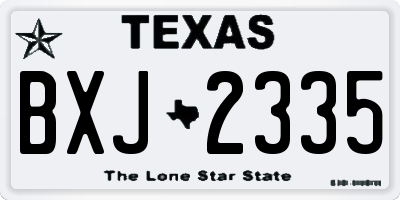 TX license plate BXJ2335
