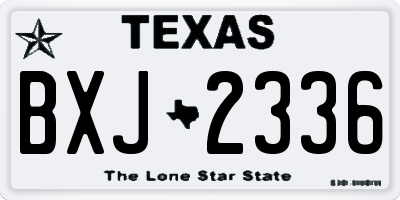 TX license plate BXJ2336