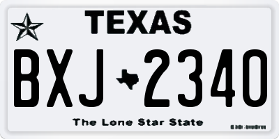TX license plate BXJ2340