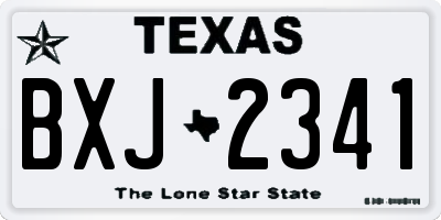 TX license plate BXJ2341