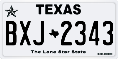 TX license plate BXJ2343