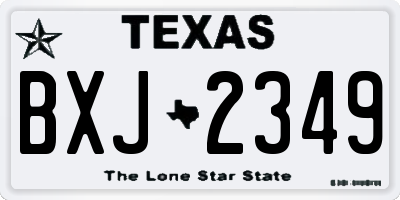 TX license plate BXJ2349