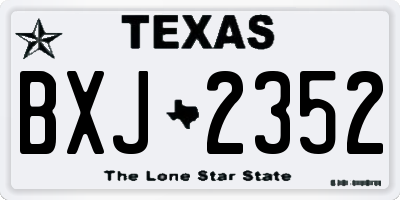 TX license plate BXJ2352