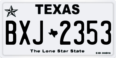 TX license plate BXJ2353