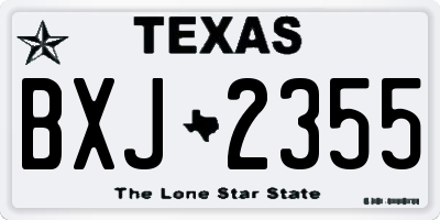TX license plate BXJ2355
