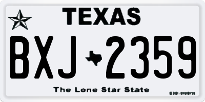 TX license plate BXJ2359
