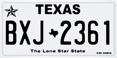 TX license plate BXJ2361