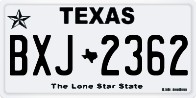 TX license plate BXJ2362