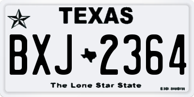 TX license plate BXJ2364