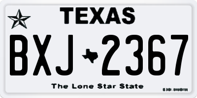 TX license plate BXJ2367