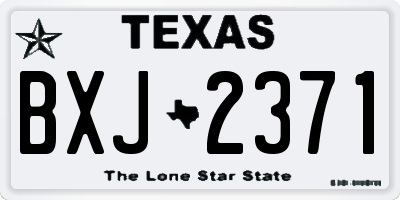 TX license plate BXJ2371