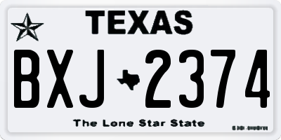 TX license plate BXJ2374