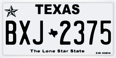 TX license plate BXJ2375