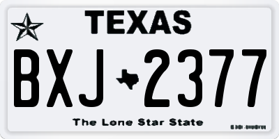 TX license plate BXJ2377