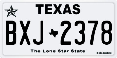 TX license plate BXJ2378
