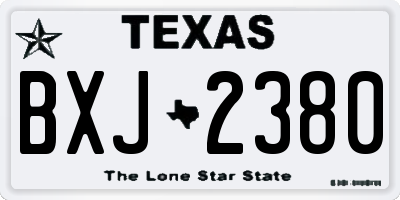 TX license plate BXJ2380