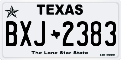 TX license plate BXJ2383
