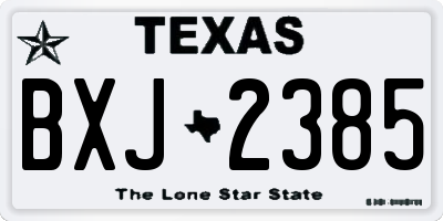 TX license plate BXJ2385