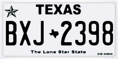 TX license plate BXJ2398