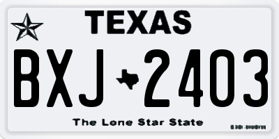 TX license plate BXJ2403