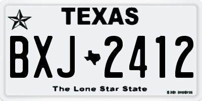 TX license plate BXJ2412