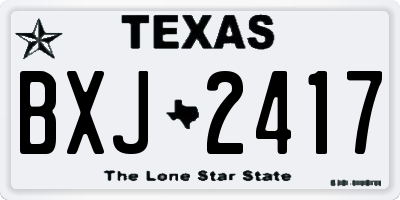 TX license plate BXJ2417