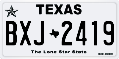 TX license plate BXJ2419