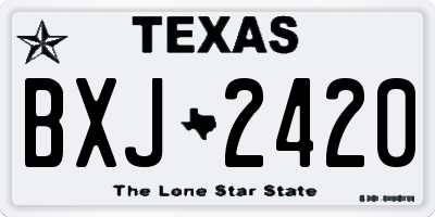 TX license plate BXJ2420